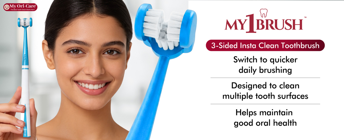 My1brush - three sided toothbrush