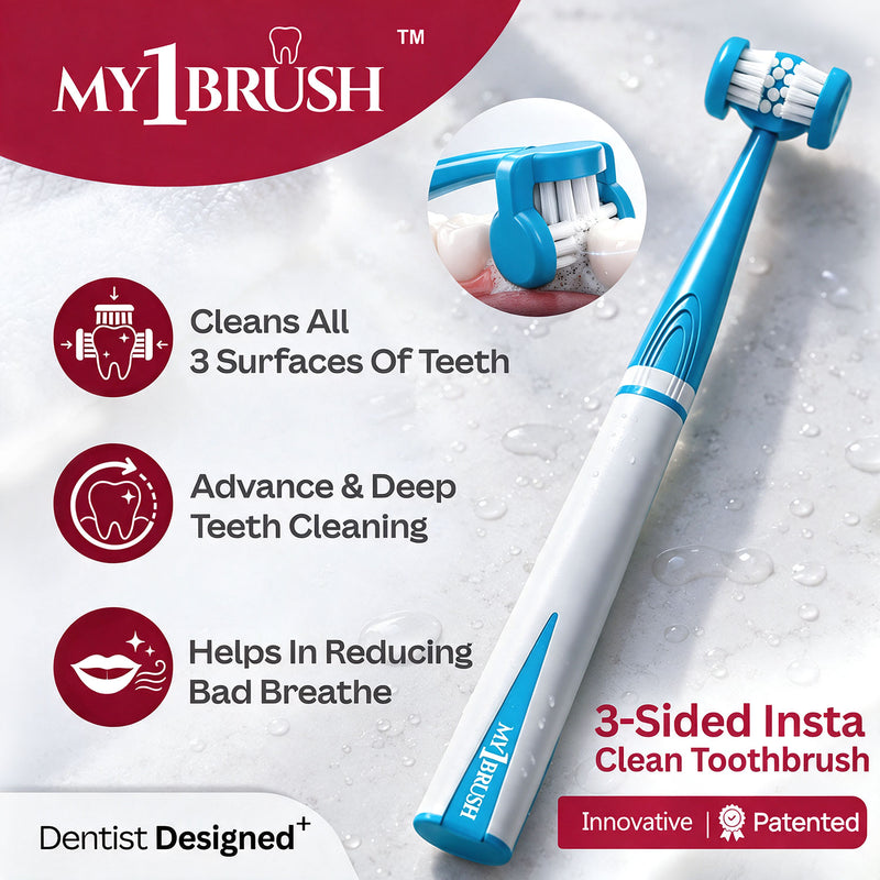 My Orl-Care Kit - Complete Daily Oral Hygiene Kit (3-Sided Manual Soft Bristle Toothbrush, Floss Picks, Tongue Cleaner, Toothpicks)