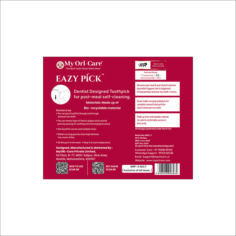 EazyPick - Scientifically Designed Toothpick - Pack of 2 (10 Units)