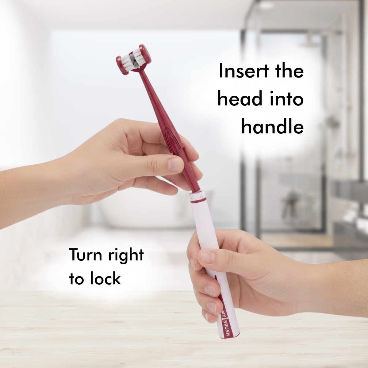 My1Brush - Innovative 3 Sided Insta-Clean Toothbrush | Manual | Soft Bristles |  1 Year pack with 2 replaceable heads