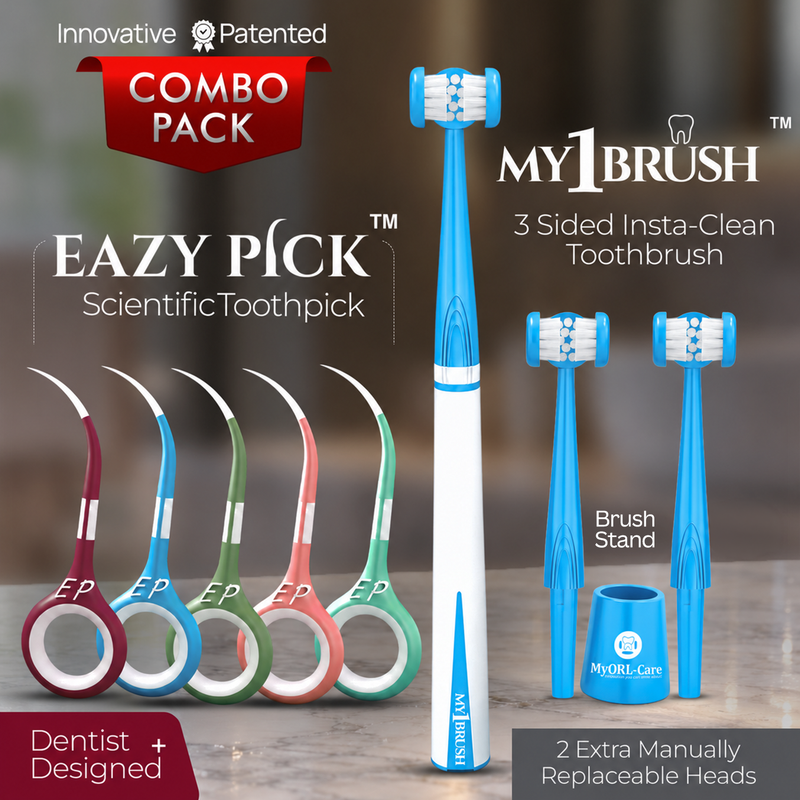 My1Brush + EazyPick Oral Care Combo | Toothbrush + Interdental Pick