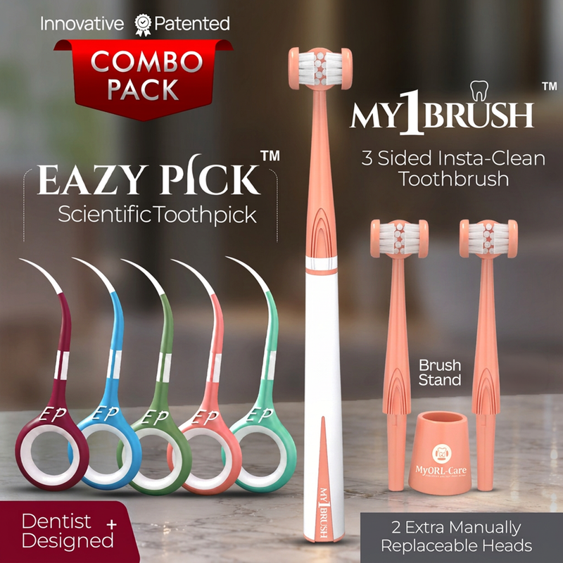 My1Brush + EazyPick Oral Care Combo | Toothbrush + Interdental Pick