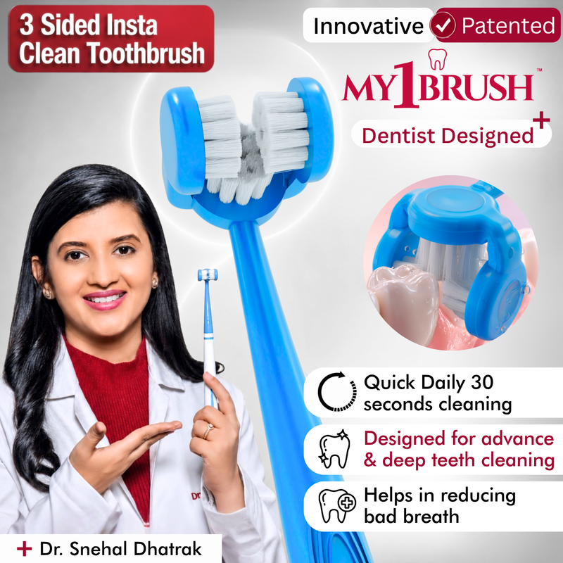 My1Brush Family Pack (4 Soft Bristle Brushes) + Free Tongue Cleaner | Super Saver Pack