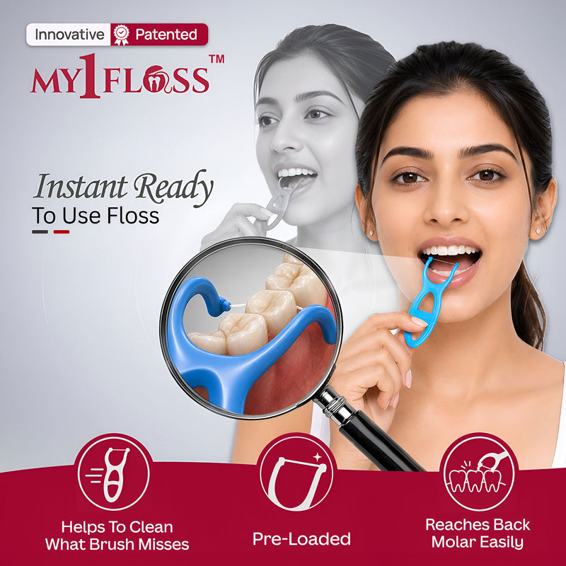 My1Floss Instant Dental Floss Picks | Ready-to-Use | Pack of 5