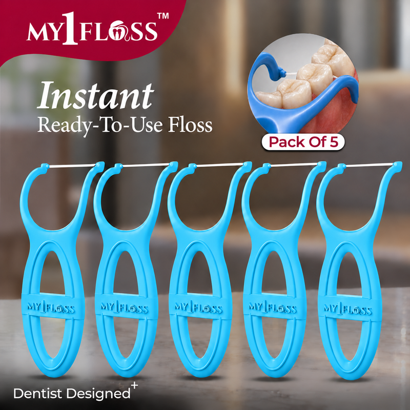 My1Floss Instant Dental Floss Picks | Ready-to-Use | Pack of 5