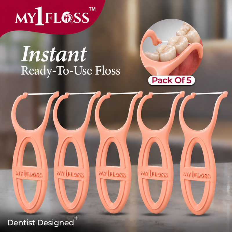 My1Floss Instant Dental Floss Picks | Ready-to-Use | Pack of 5
