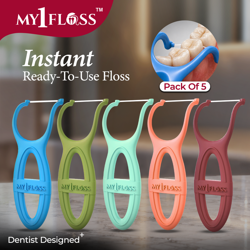 My1Floss Instant Dental Floss Picks | Ready-to-Use | Pack of 5